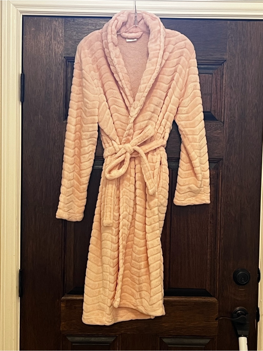 Plush Quilted Bathrobe for Women - Pink - Picture 3 of 5